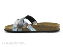 Autenti 689156 Gris Metal - Serpent Multi - Mule Plate Femme -Pas à Pas cd24607c73b9e66c561f35ea11d5d5ef img 0035.jpg 159983