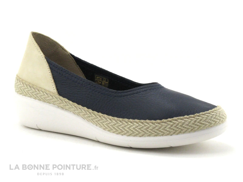 CM Confort 217 48001600 Bleu Marine - Beige - Ballerine Compensee 1 CM Confort 217 48001600 Bleu Marine - Beige - Ballerine Compensee