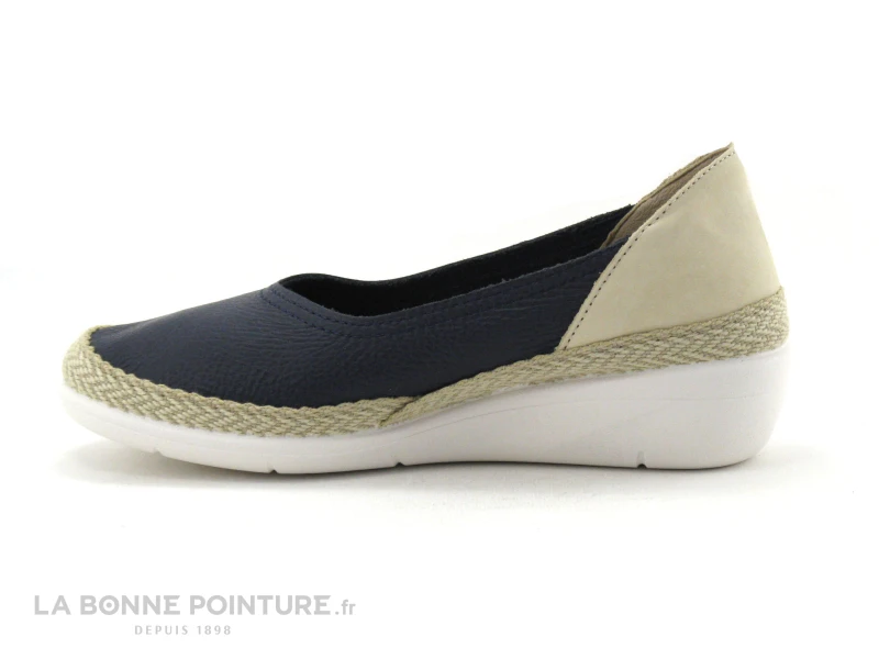 CM Confort 217 48001600 Bleu Marine - Beige - Ballerine Compensee 2 CM Confort 217 48001600 Bleu Marine - Beige - Ballerine Compensee – Image 2