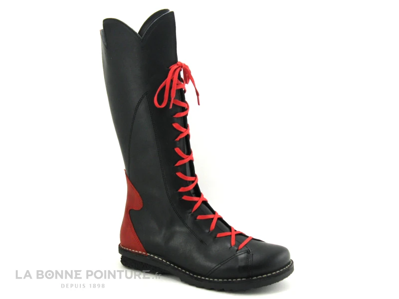 Alce 7756 Roger Milton - Botte Noire Rouge - Decoupes Haut 1 Alce 7756 Roger Milton - Botte Noire Rouge - Decoupes Haut