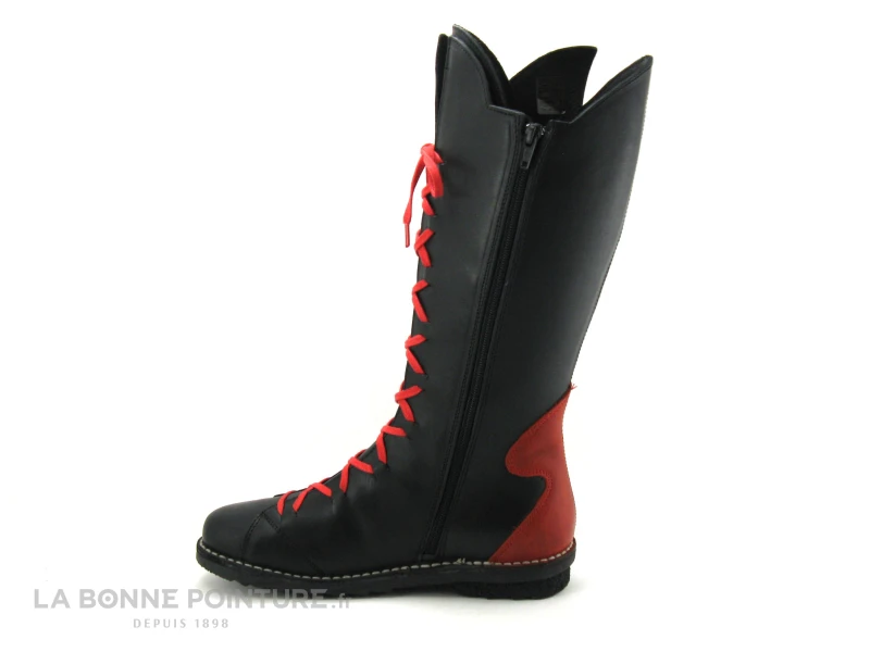 Alce 7756 Roger Milton - Botte Noire Rouge - Decoupes Haut 3 Alce 7756 Roger Milton - Botte Noire Rouge - Decoupes Haut – Image 3