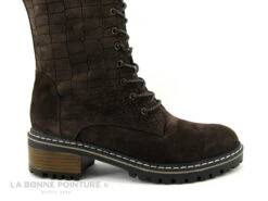 Elue Par Nous KOFOUR Marron Velours Croco - Botte Lacet Femme -Pas à Pas cd24607c73b9e66c561f35ea11d5d5ef img 3640.jpg 164353