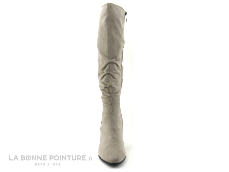 Marco Tozzi 2-25519-27 - Velours Beige Taupe - Botte Talon Haut 2 Marco Tozzi 2-25519-27 - Velours Beige Taupe - Botte Talon Haut – Image 2