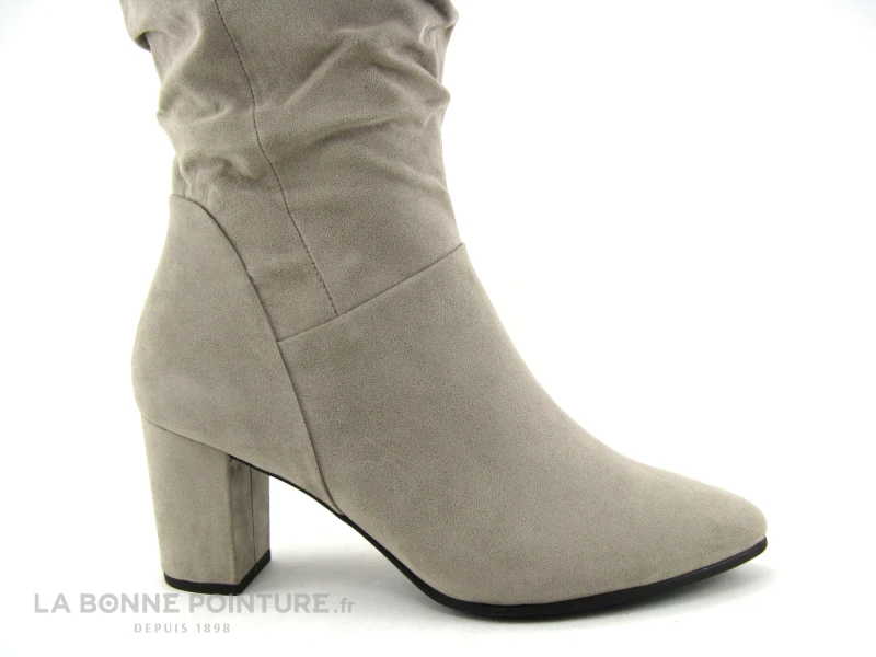 Marco Tozzi 2-25519-27 - Velours Beige Taupe - Botte Talon Haut 5 Marco Tozzi 2-25519-27 - Velours Beige Taupe - Botte Talon Haut – Image 5