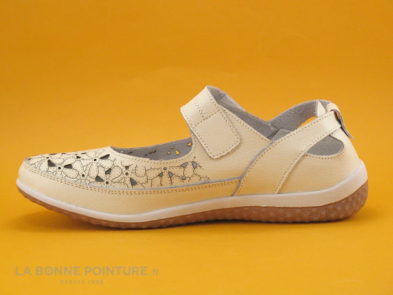 Enza Nucci LS4615 Blanc - Fleurs - Ballerine A Velcro Femme 3 Enza Nucci LS4615 Blanc - Fleurs - Ballerine A Velcro Femme – Image 3