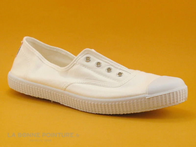 Cienta 70997 05 - Tennis Toile Blanche - Sans Lacet 1 Cienta 70997 05 - Tennis Toile Blanche - Sans Lacet