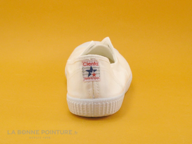 Cienta 70997 05 - Tennis Toile Blanche - Sans Lacet 4 Cienta 70997 05 - Tennis Toile Blanche - Sans Lacet – Image 4