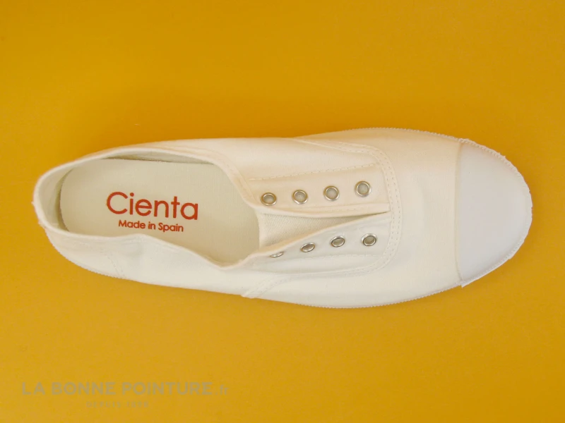 Cienta 70997 05 - Tennis Toile Blanche - Sans Lacet 6 Cienta 70997 05 - Tennis Toile Blanche - Sans Lacet – Image 6