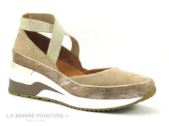 MamZelle VOLOU Creme - Velours Sable - Brides Croisees - Escarpin