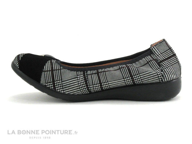 Inea FABAGO - Ballerine Prince De Galles Noir Blanc Bordeaux 3 Inea FABAGO - Ballerine Prince De Galles Noir Blanc Bordeaux – Image 3
