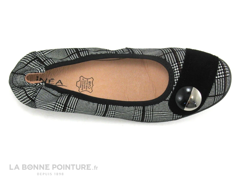 Inea FABAGO - Ballerine Prince De Galles Noir Blanc Bordeaux 6 Inea FABAGO - Ballerine Prince De Galles Noir Blanc Bordeaux – Image 6