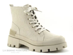 Marco Tozzi 2-25221-28 Sand - Boots Femme Toile Beige Lacet Et Zip